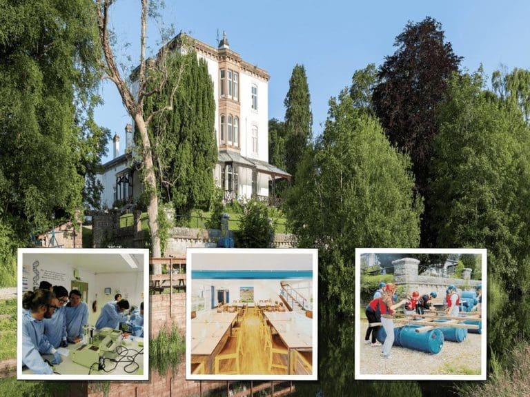 residential building in grounds with trees