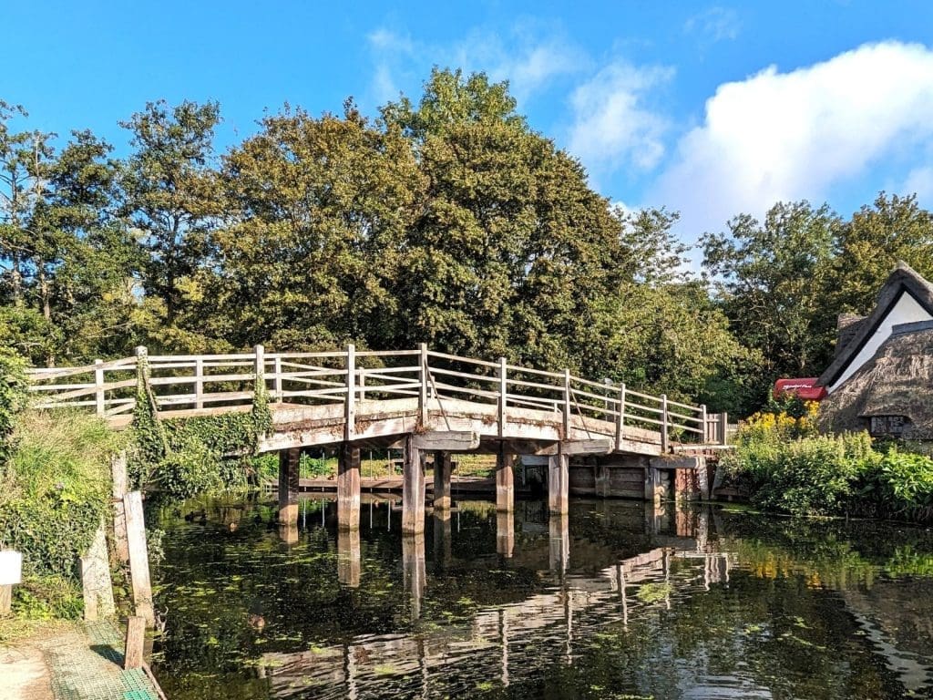 wooden bridge to flatford mill outdoor residential centre