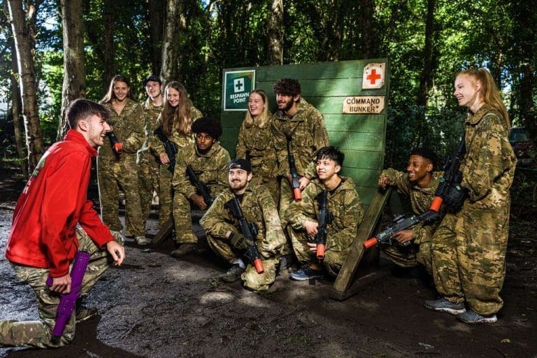 school group at command bunker with instructor