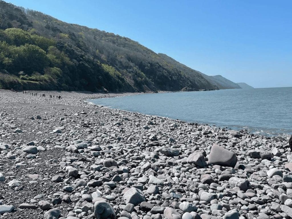 a rocky beach at the seaside in Somerset