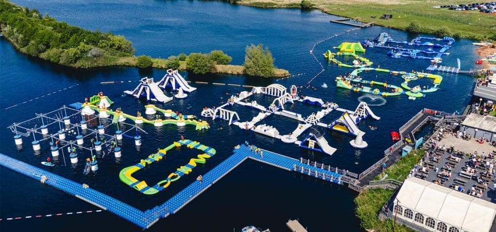 water assult course on lake