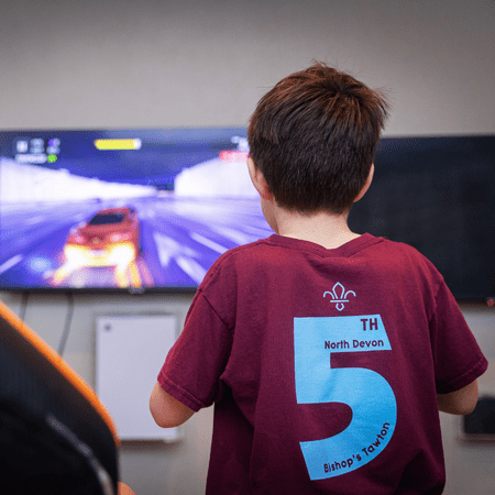 school pupils playing computer games