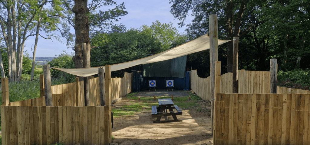 outside archery range at bentley copse outdoor activity centre