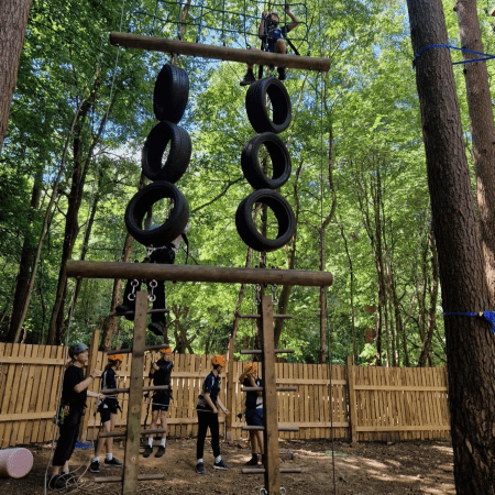 high ropes course at Bently Copse residential activity centre