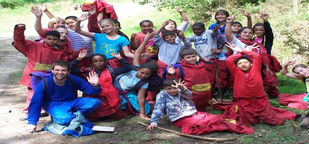 school group picture outside at deanfield activity centre