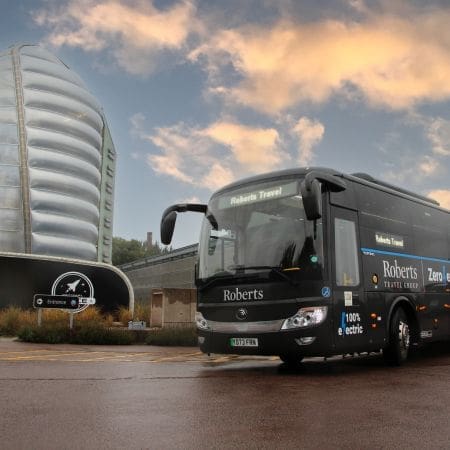 coached parked at a science discovery centre