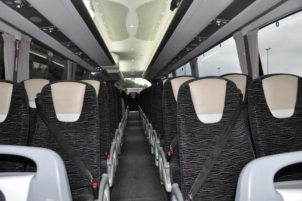 inside of a private hire coach
