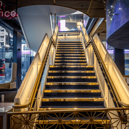 internal staircase at the Sohoplace Theatre London