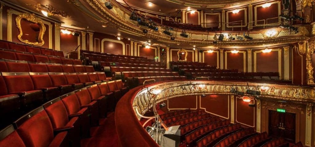 internal seating area of the Apollo Theatre London