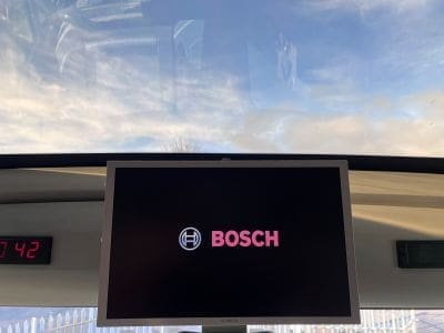 inside DVD player on a coach