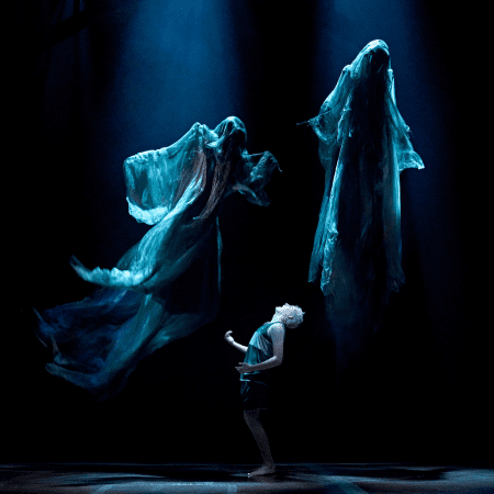 flying ghouls on stage at palace theatre London