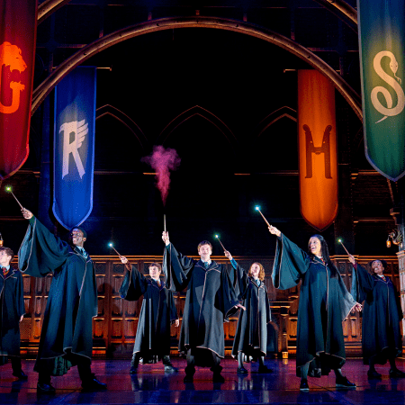actors dressed as wizards at palace theatre London