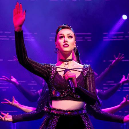 actress on stage at vaudeville theatre