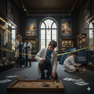 school trip pupils doing Forensics