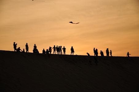 school group in a field