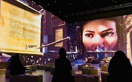 video footage of cleopatra and immersive Egypt exhibit